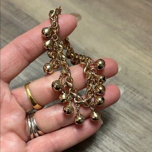 Gold Tone Bell Charm Bracelet - Women's Fashion Jewelry